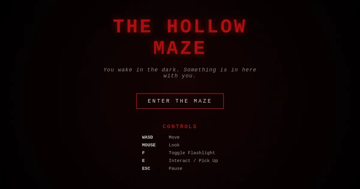 Screenshot of horror maze game