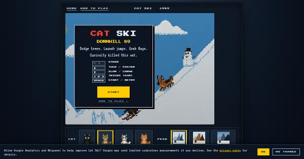 Screenshot of cat ski