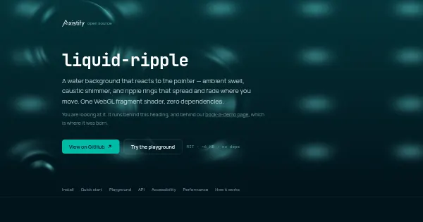 Screenshot of liquid ripple