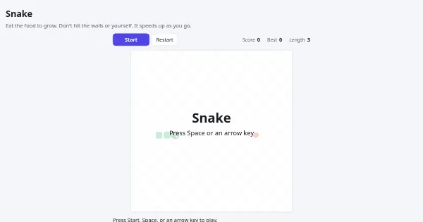Screenshot of Snake Game