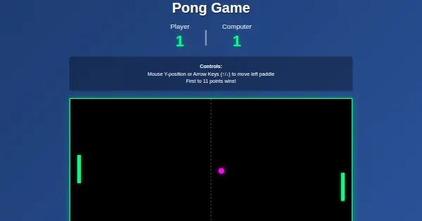 Screenshot of pong