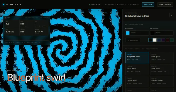 Screenshot of dithering shader
