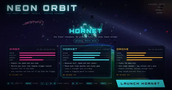 Screenshot of neon orbit