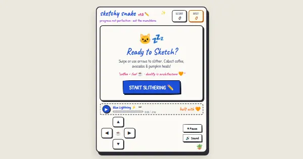 Screenshot of sketchy snake