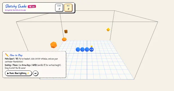Screenshot of sketchy snake vr