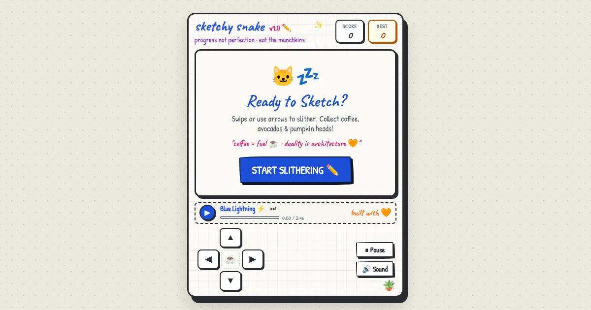 Screenshot of sketchy snake