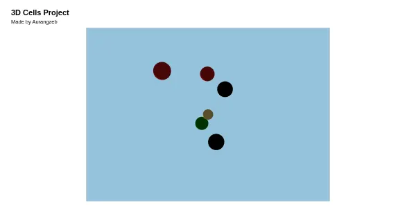 Screenshot of p5js 3d cells