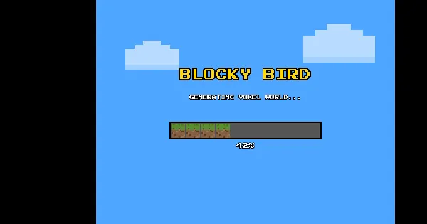 Screenshot of voxel flier