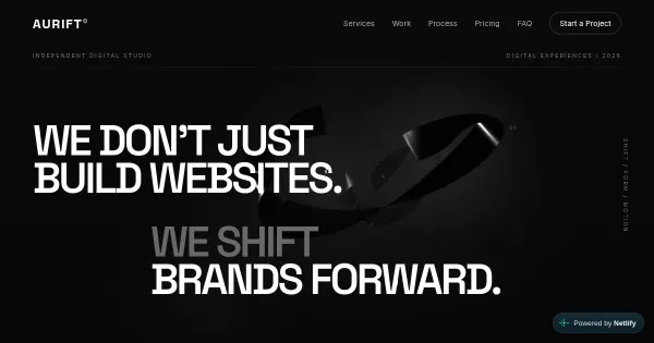 Screenshot of aurift studio