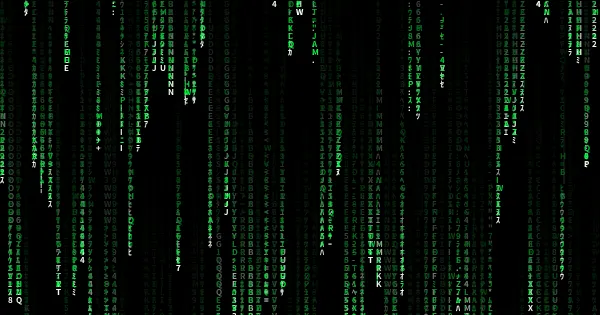 Screenshot of matrix digital rain