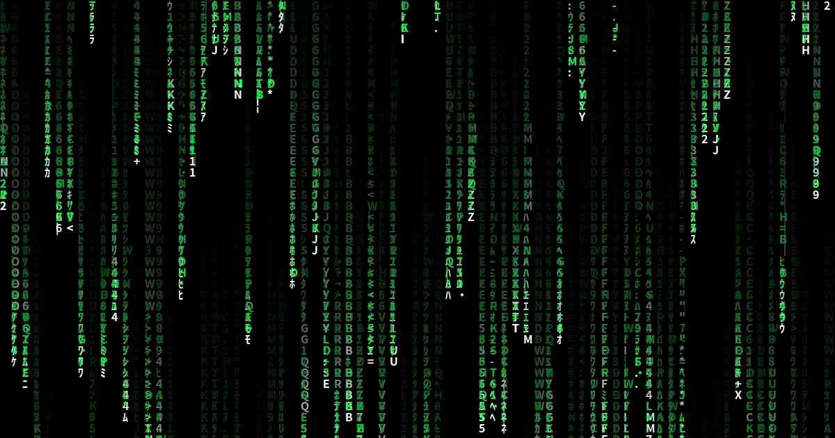 Screenshot of matrix digital rain