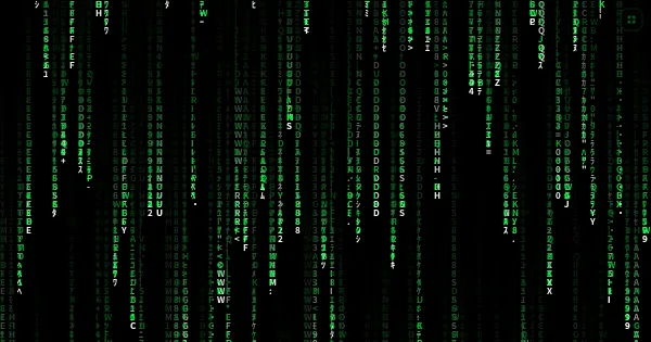 Screenshot of matrix digital rain