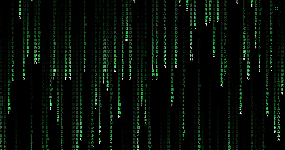 Screenshot of matrix digital rain