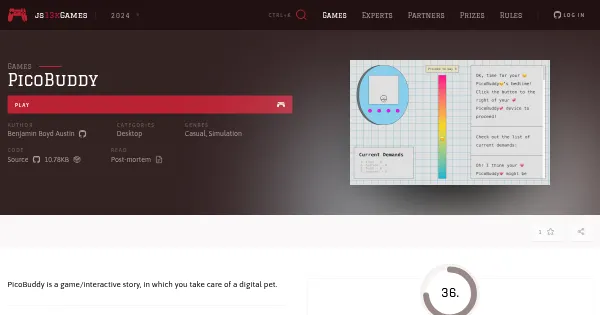 Screenshot of pico buddy
