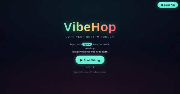Screenshot of vibehopper