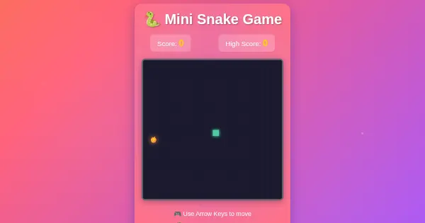 Screenshot of claude ai mini snake game