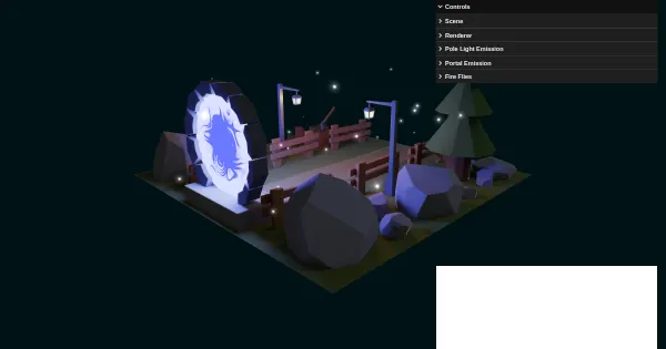 Screenshot of threejs portal