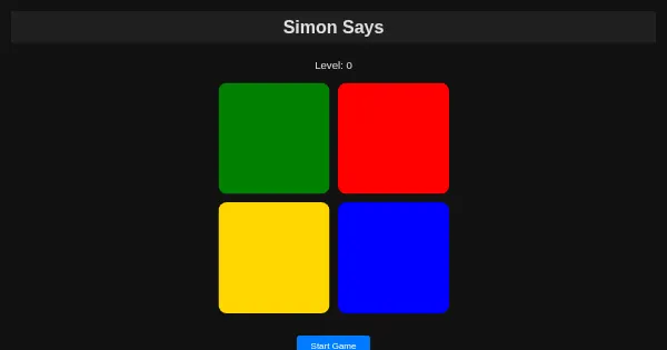 Screenshot of Symon Says