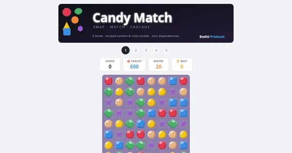 Screenshot of candy match