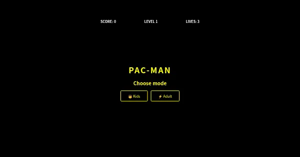 Screenshot of pac man