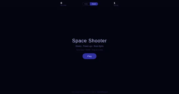 Screenshot of space shooter
