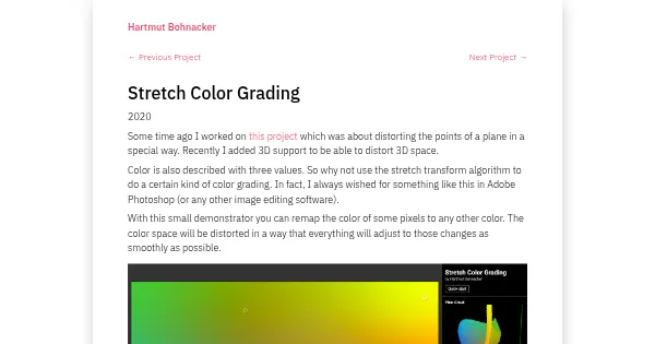 Screenshot of Stretch Color Grading