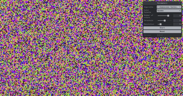 Screenshot of cellular automata