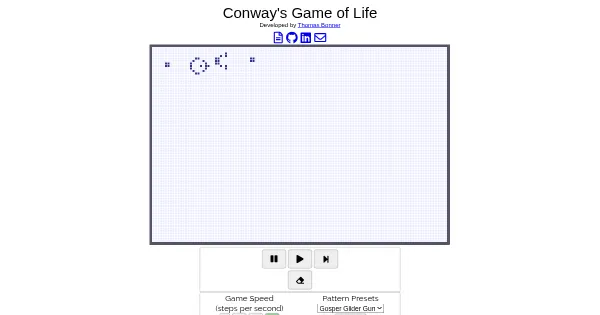 Screenshot of game of life