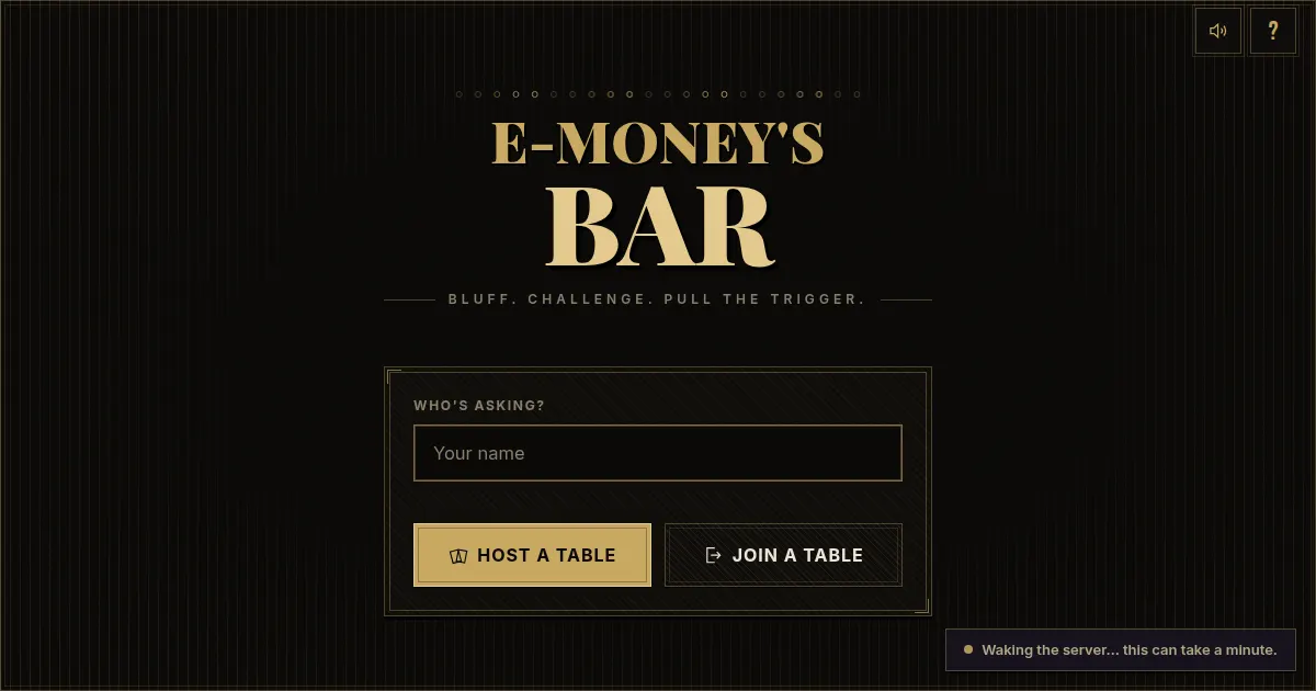 Screenshot of E Moneys Bar
