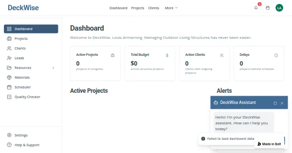 Screenshot of deckwise hub