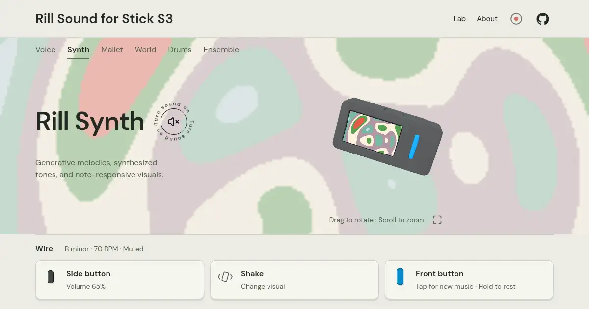 Screenshot of rill synth