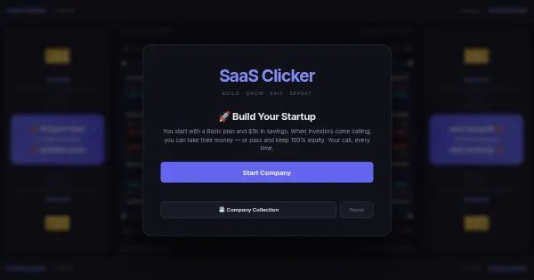 Screenshot of saas clicker