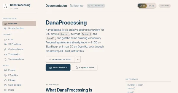 Screenshot of DanaProcessing