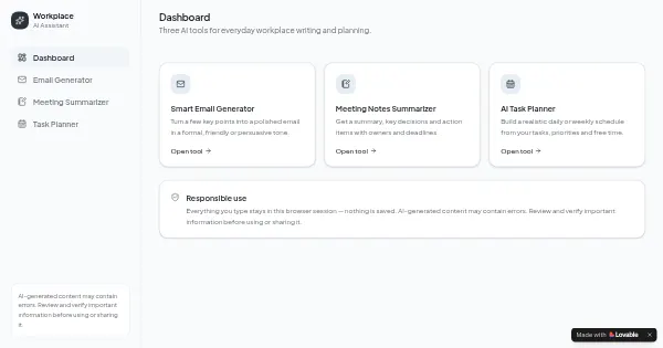 Screenshot of ai workplace companion