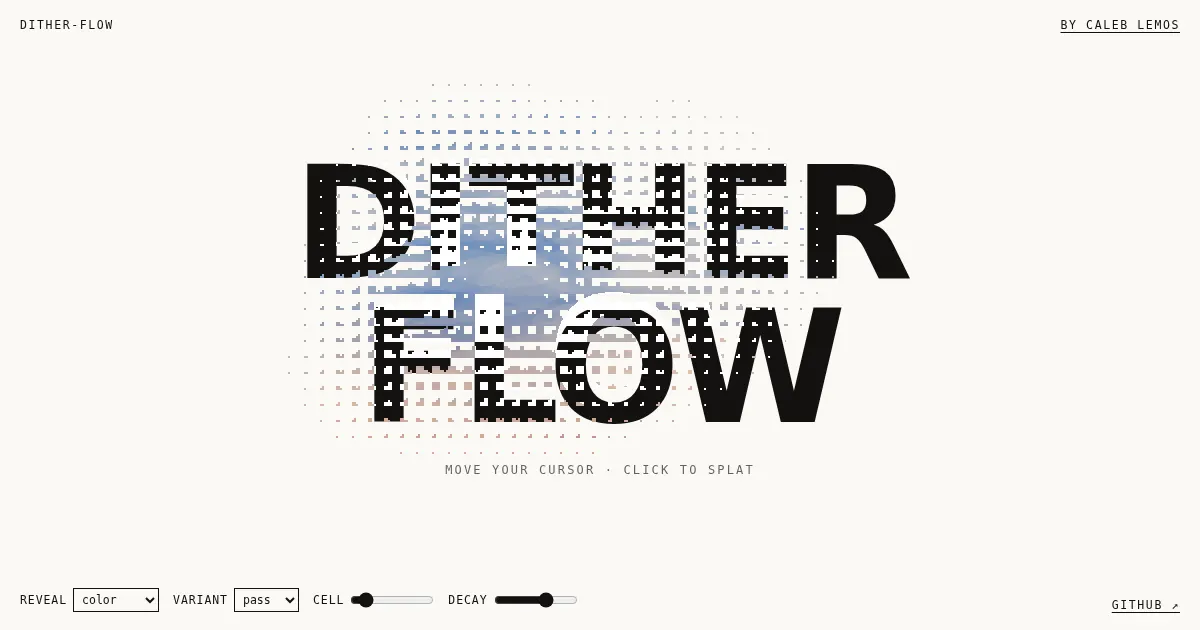Screenshot of dither flow