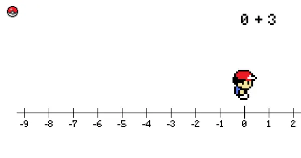 Screenshot of Number Line Pokemon Game