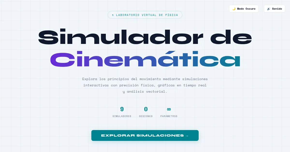 Screenshot of simulador fisica cinematica