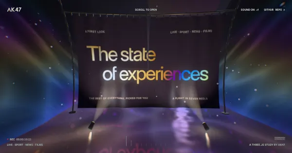 Screenshot of state of cinema nextjs
