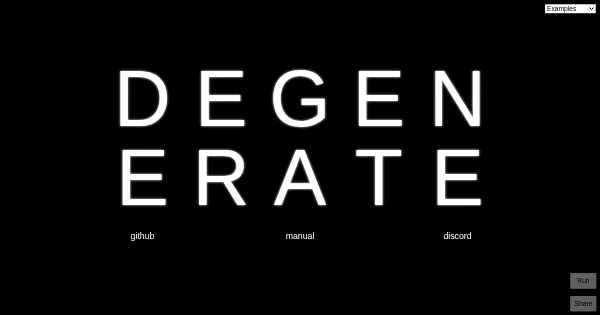 Screenshot of degenerate