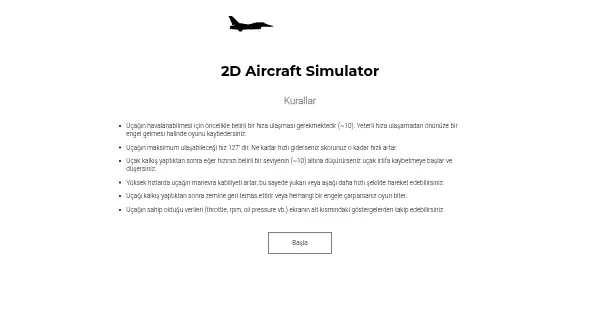 Screenshot of 2D Aircraft Game JS