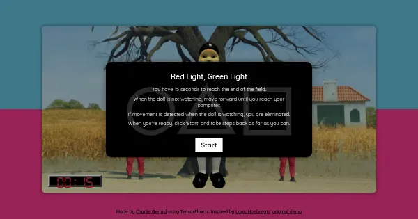 Screenshot of squid game tfjs
