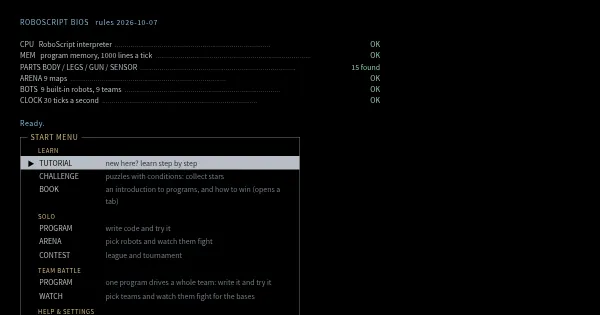 Screenshot of roboscript