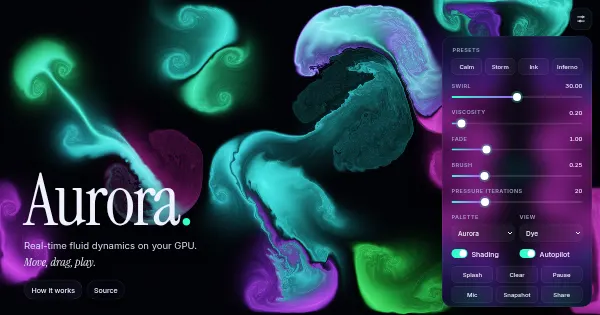 Screenshot of aurora