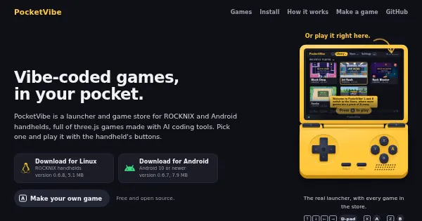 Screenshot of pocketvibe