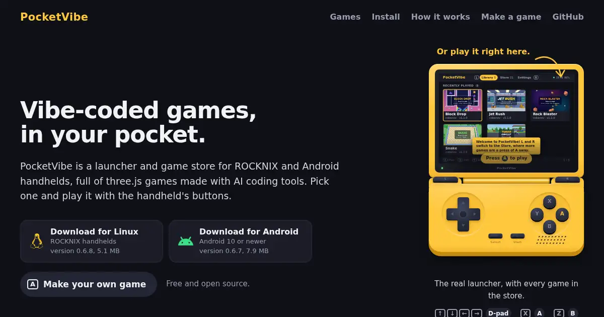 Screenshot of pocketvibe