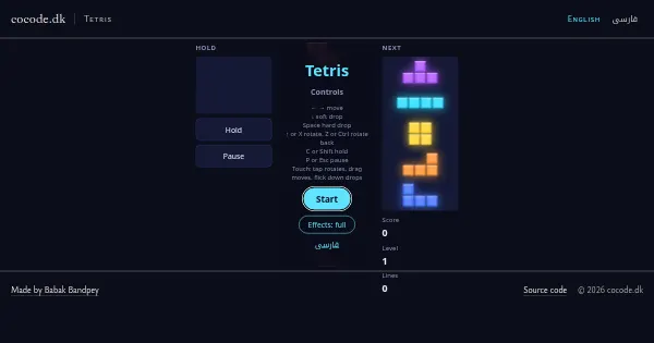 Screenshot of tetris