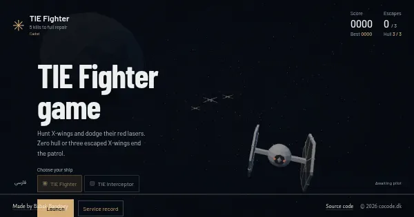 Screenshot of tie fighter