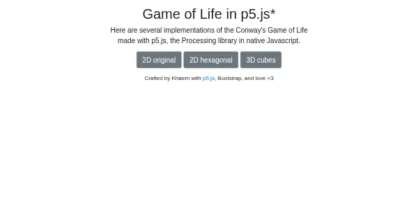 Screenshot of p5 gameOfLife