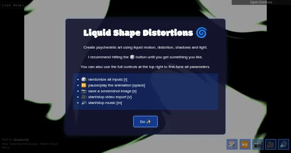 Screenshot of liquid shape distortions