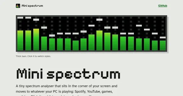 Screenshot of mini spectrum